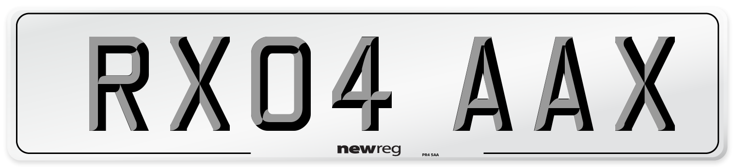 RX04 AAX Number Plate from New Reg